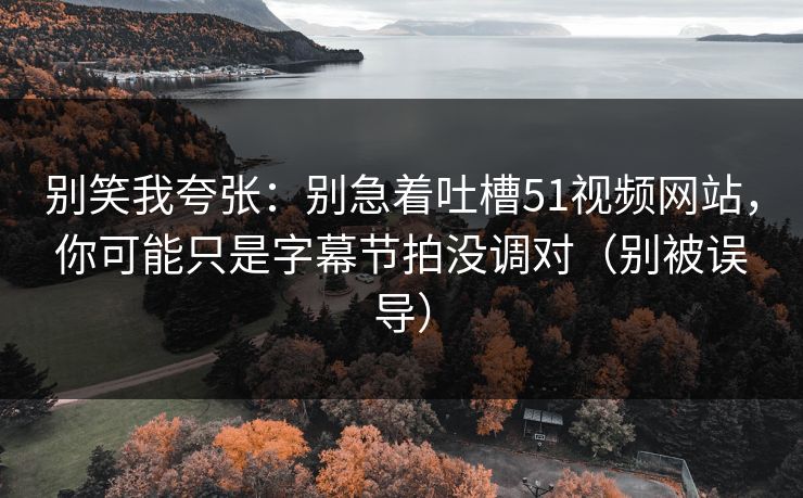 别笑我夸张：别急着吐槽51视频网站，你可能只是字幕节拍没调对（别被误导）